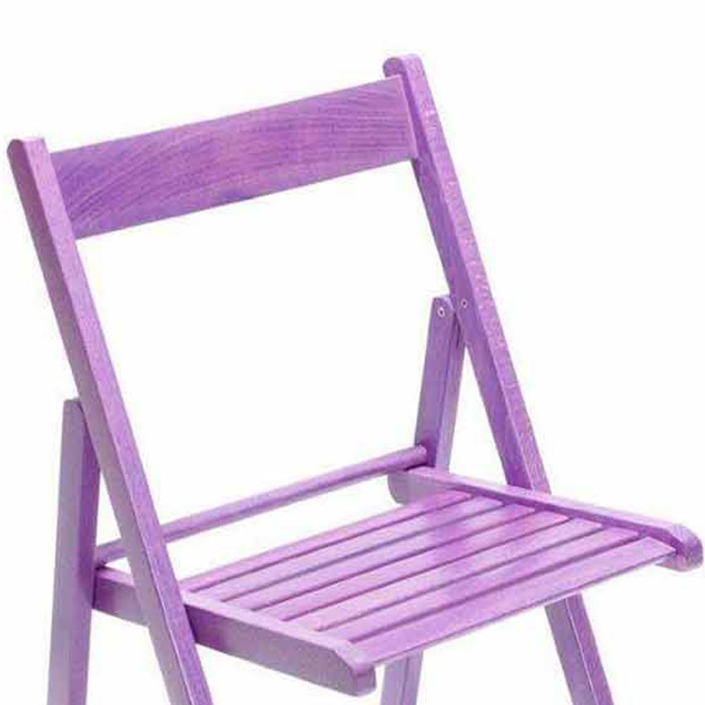 Sedia richiudibile salvaspazio in legno di faggio color Viola