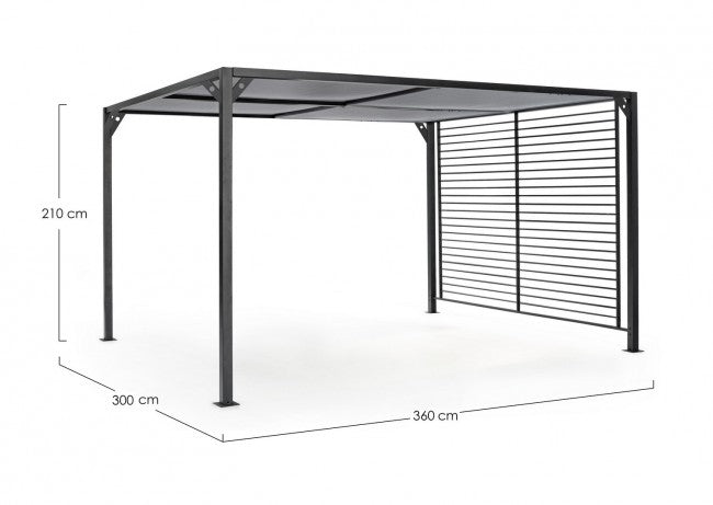 Pergola da Giardino 3x3,6xh2,1m Noah Antracite