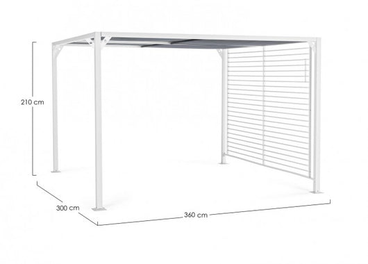 Pergola da Giardino 3x3,6xh2,1m Noah Bianca