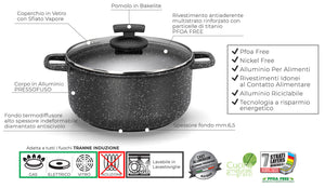 Batteria di Pentole 18 Pezzi in Alluminio Pressofuso Antiaderente Olympia Hard Cook