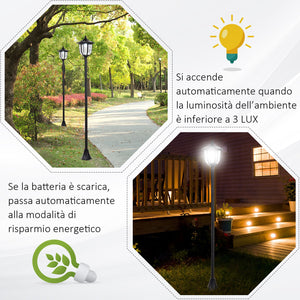 Lampione da Giardino LED a Energia Solare H177 cm  Vincent