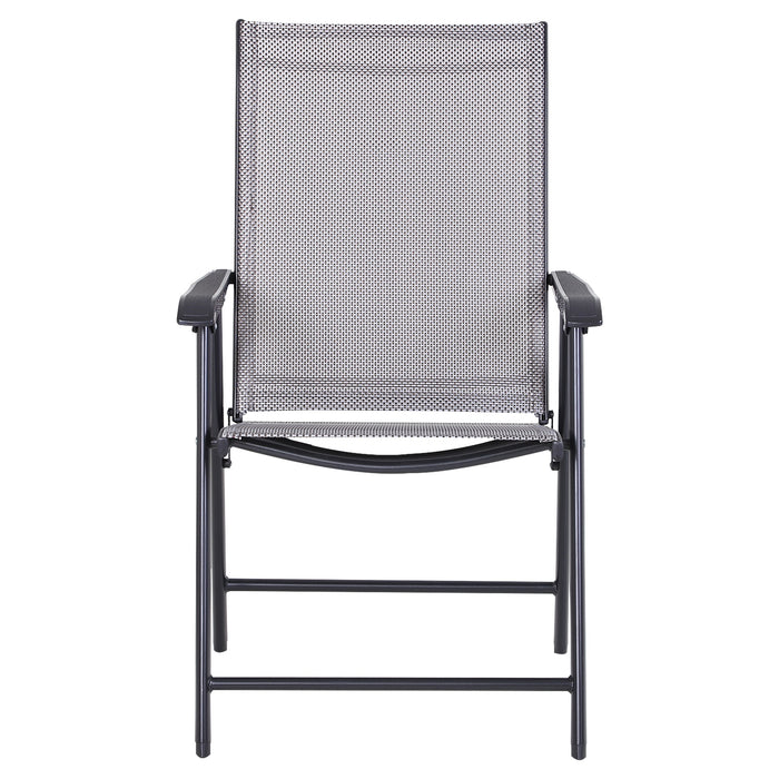 Set 2 Sedie da Giardino 58x64x94 cm in Textilene  Sanders Grigio e Nero