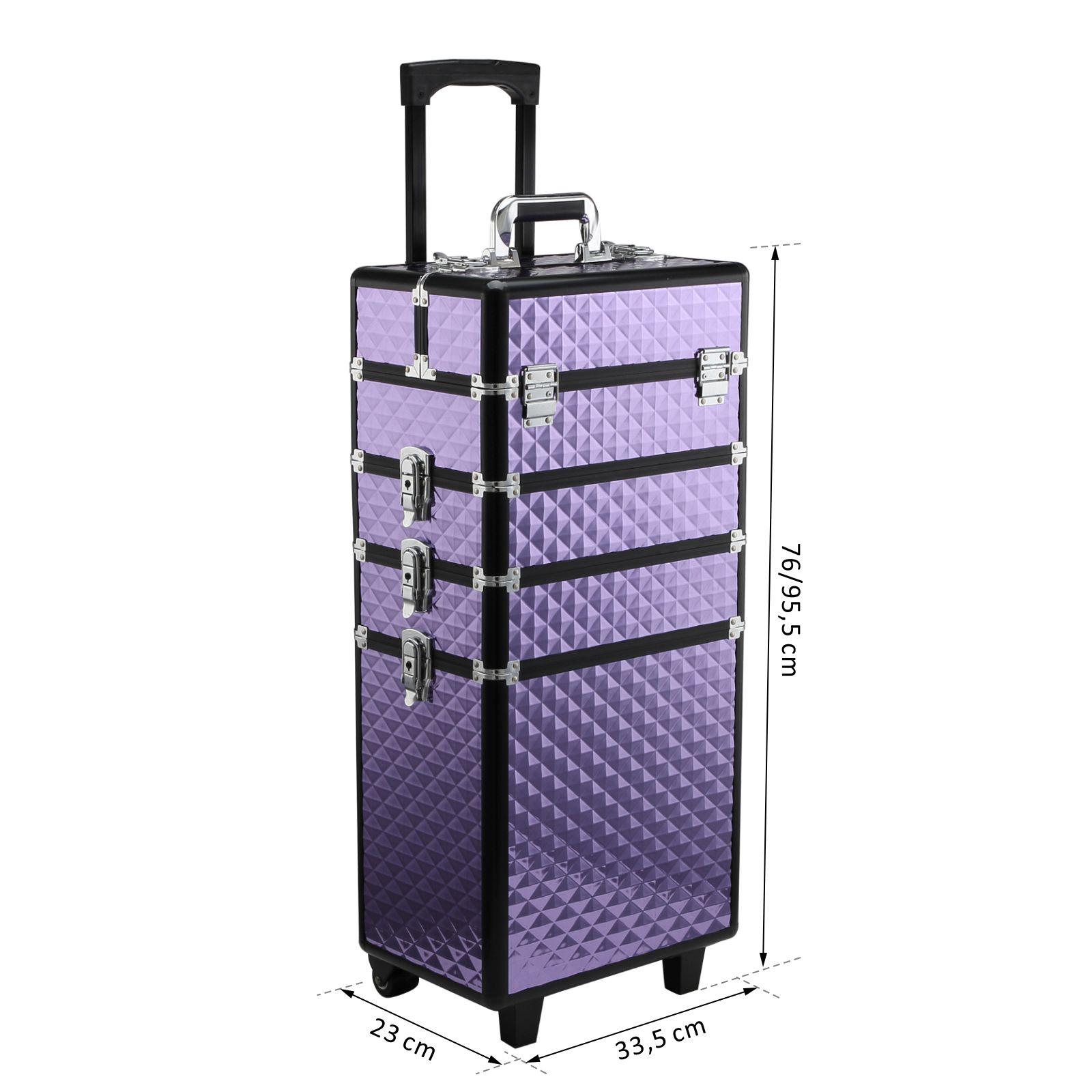 Trolley per Estetista Make Up Trucchi in Alluminio 33,5x23x95 cm  Jam