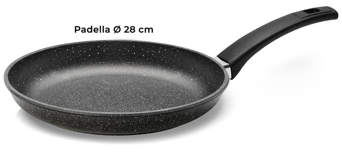 Set 3 Padelle Ø20-24-28 cm in Alluminio Pressofuso Antiaderente Olympia Hard Cook