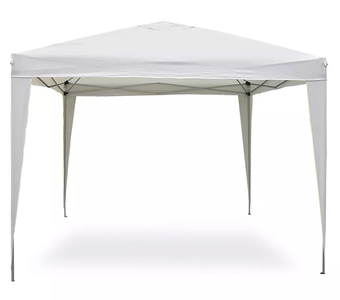 Gazebo da Giardino Pieghevole 3x3m Tessuto Poliestere Becker Bianco