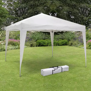 Gazebo da Giardino Pieghevole 3x3m Tessuto Poliestere Becker Bianco