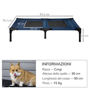 Brandina Pieghevole per Cani 92x76x18 cm  ComfyPet Blu