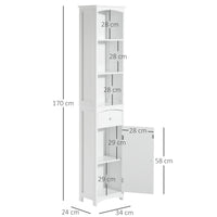 Mobile a Colonna Salvaspazio 35x24x170 cm in MDF  Vermont Bianco