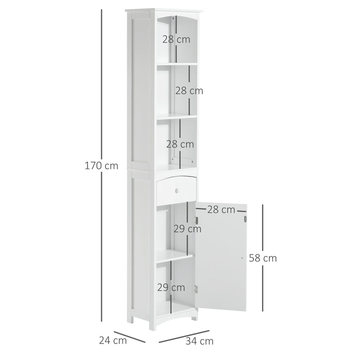 Mobile a Colonna Salvaspazio 35x24x170 cm in MDF  Vermont Bianco