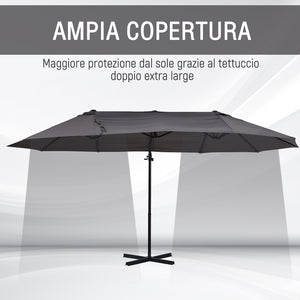 Ombrellone da Giardino 270x460x250 cm  Begsun Grigio