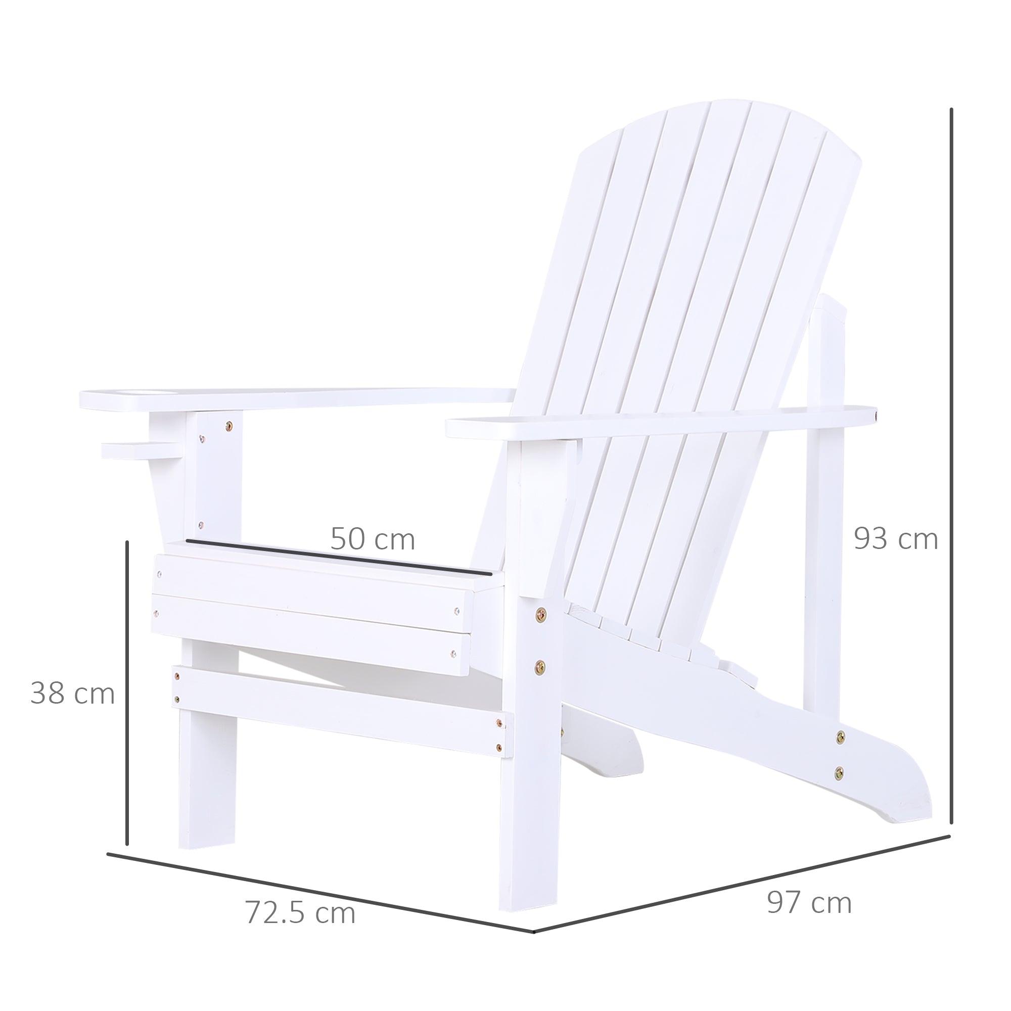 Sedia da Giardino in Legno 97x72,39x92,71 cm  Oklahoma Bianco