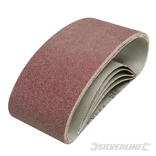 Nastri abrasivi 75 x 457mm in ossido di alluminio per levigatrici a nastro offerta silverline - Grana 60