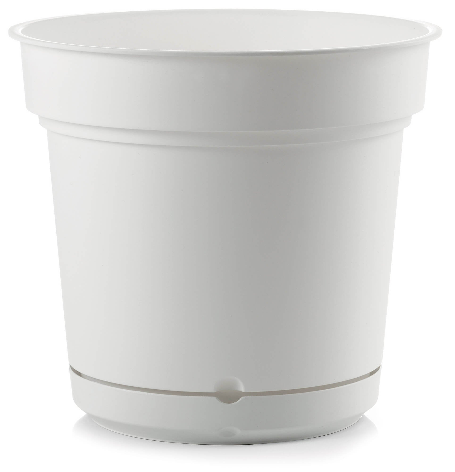 Vaso Ø48x43 cm in Polipropilene con Riserva d'Acqua e Sottovaso Tulli Hydral Elements 48 Bianco