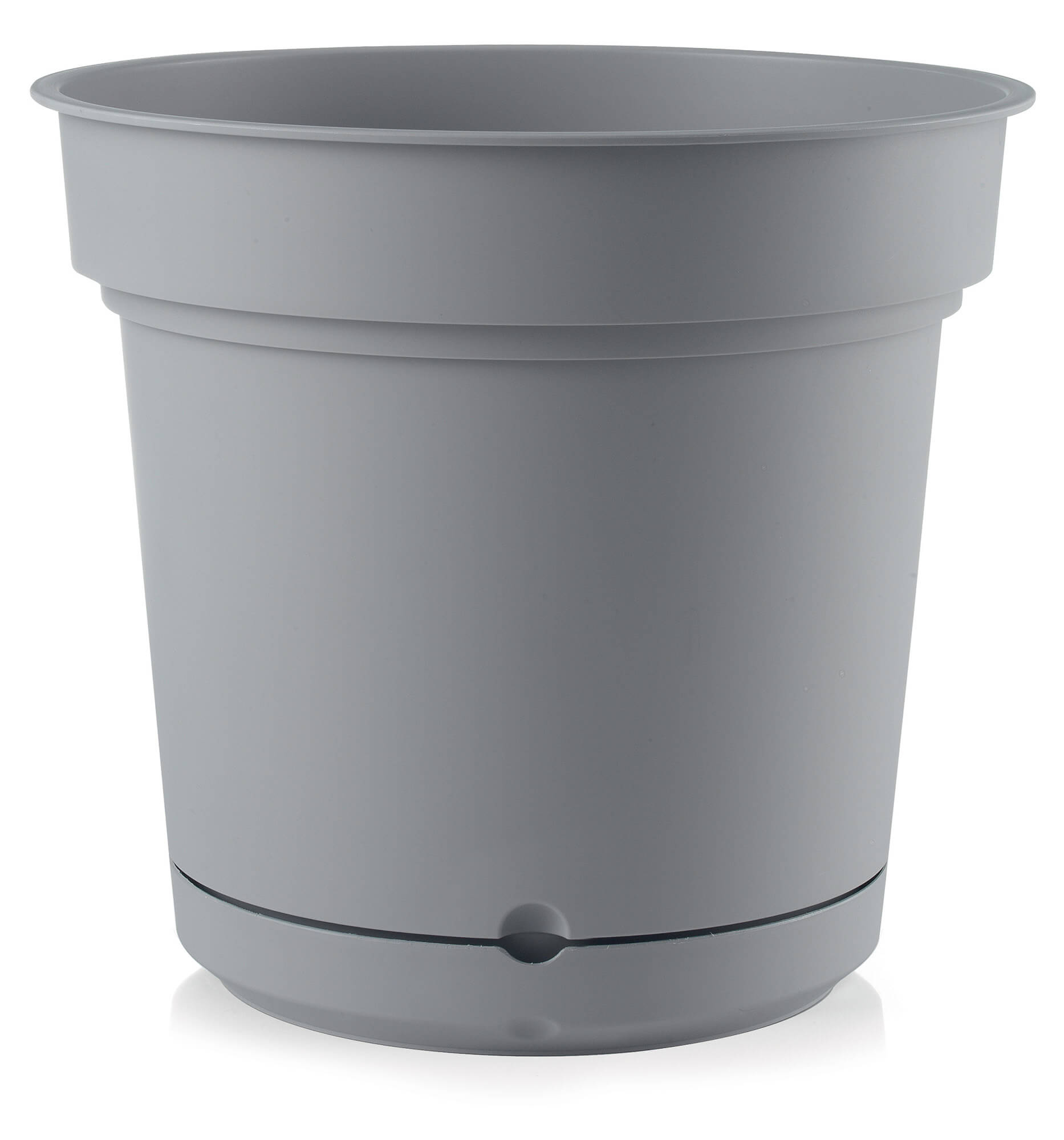 Vaso Ø48x43 cm in Polipropilene con Riserva d'Acqua e Sottovaso Tulli Hydral Elements 48 Grigio