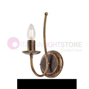 BAJA Applique a Parete Candelabro Ferro Rustico Marrone Oro