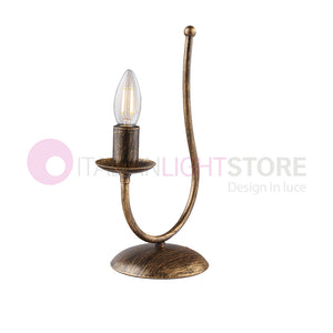 BAJA Lampada da comodino Candelabro Ferro Rustico Marrone Oro