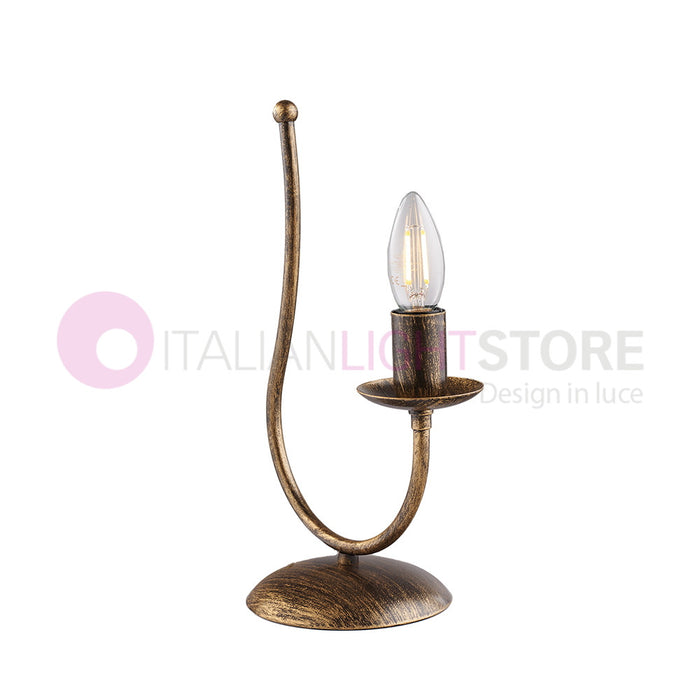 BAJA Lampada da comodino Candelabro Ferro Rustico Marrone Oro