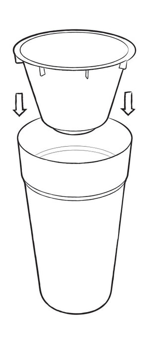 Vaso Ø38x80 cm in Polipropilene con Riserva d'Acqua Tulli Stem Elements 80 Wr Antracite