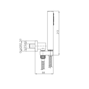 Composizione doccia squadrata Bossini Cube con soffione 40X40 braccio e kit duplex