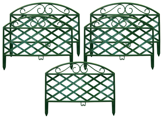 Set 5 Recinzioni Ornamentale per Giardino 46x35 cm in Plastica Rama