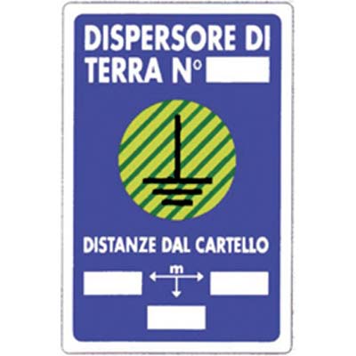 Targa segnaletica dispersore terra pp cm 20x30 (10 pezzi) 