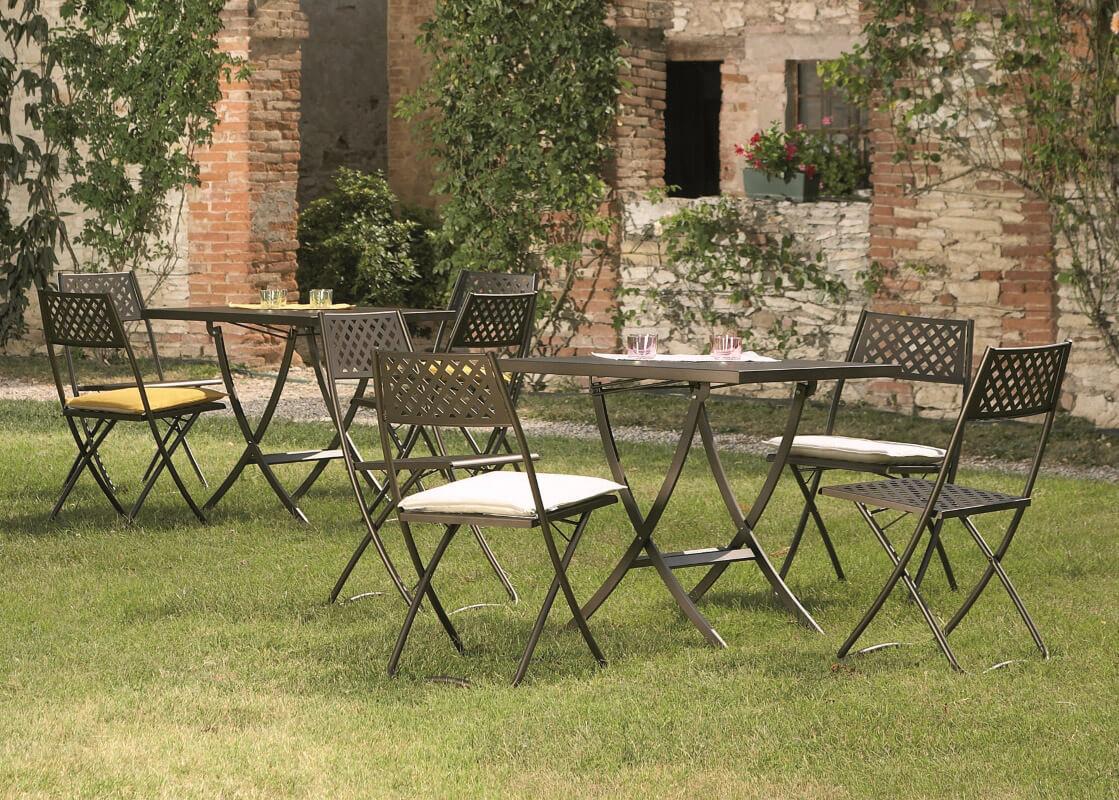 Tavolo da Giardino Pieghevole 80x80x75 cm in Acciaio RD Italia Hermes 80 Antracite