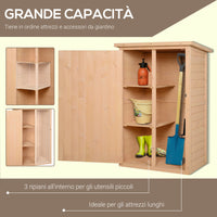 Casetta Box da Giardino in Legno di Abete 75x56x115 cm