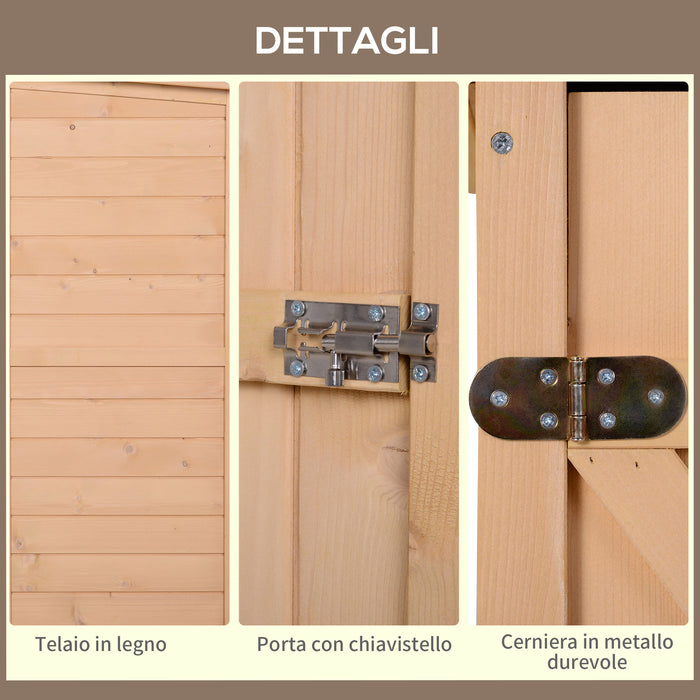 Casetta Box da Giardino in Legno di Abete 75x56x115 cm