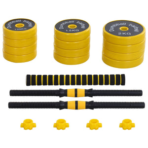 Bilanciere e Manubrio Componibile 2 in 1 20Kg  Giallo