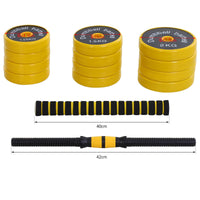 Bilanciere e Manubrio Componibile 2 in 1 20Kg  Giallo