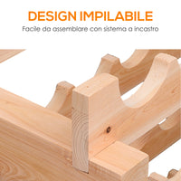 Scaffale Portabottiglie 6 Ripiani 72 Bottiglie 114x28x80 cm in Legno di Pino