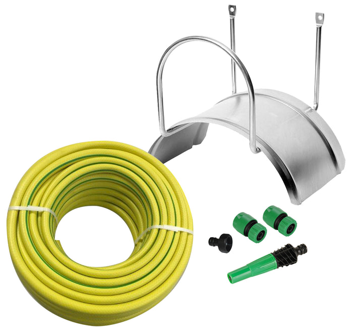 Kit Portatubo da Muro in Acciaio con Tubo 25m e Accessori