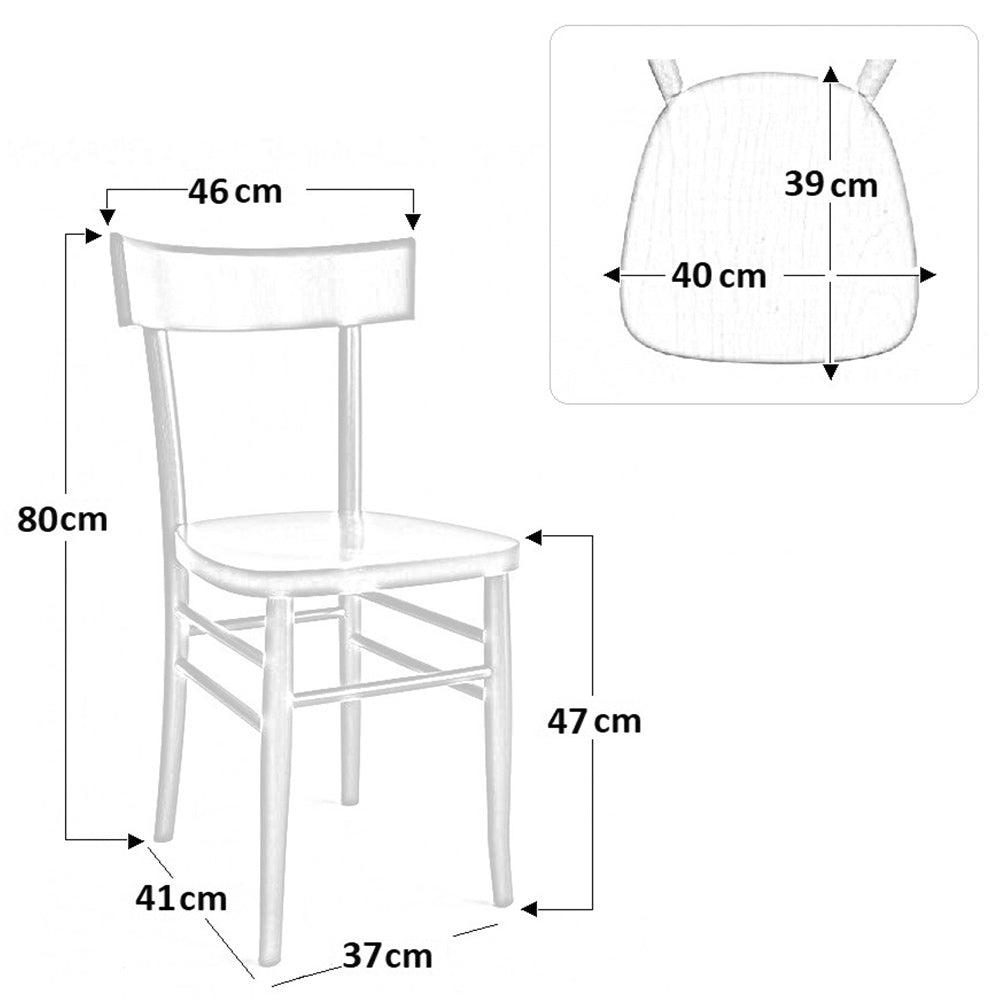 Sedia sala da pranzo in legno grezzo da verniciare stile milano