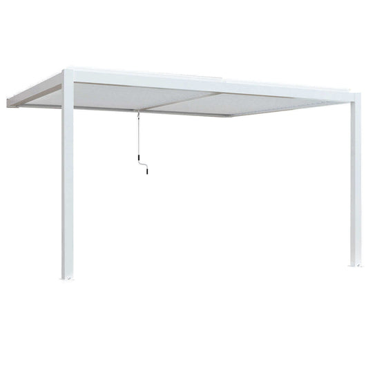 Pergola Bioclimatica addossata in alluminio - TONY Dimensioni: 3X4, Colore: Bianco