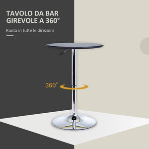 Tavolino da Bar Ø63 cm con Altezza Regolabile