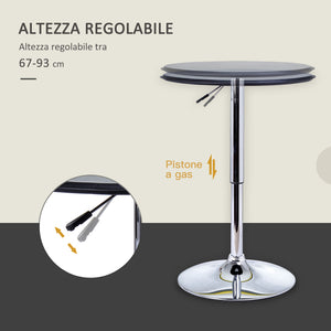 Tavolino da Bar Ø63 cm con Altezza Regolabile