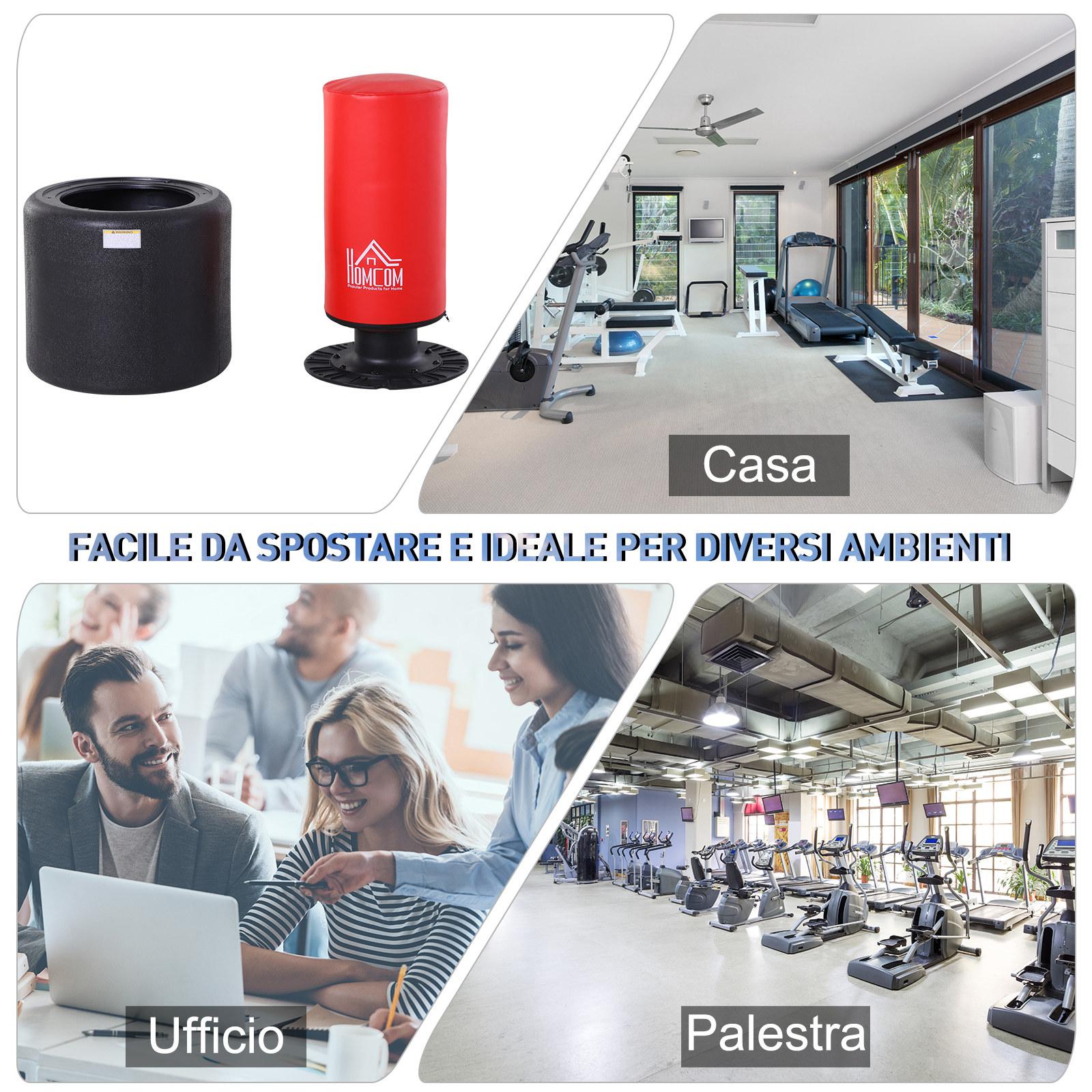 Sacco Boxe da Terra Allenamento MMA MUAY THAI KICK Boxing machine  Rosso e Nero