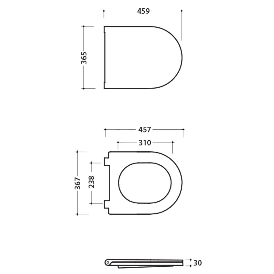 Coprivaso rimovibile FORTY3 soft-close bianco