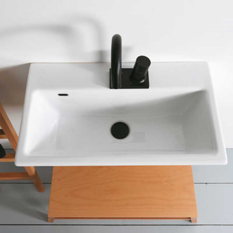 Lavabo sospeso in ceramica  Xilon Lavarredo cm 51x50 colore bianco lucido Cod. 955