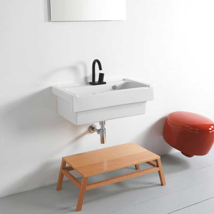 Lavabo sospeso in ceramica  Xilon Lavarredo cm 51x50 colore bianco lucido Cod. 955