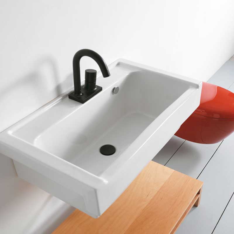 Lavabo sospeso in ceramica  Xilon Lavarredo cm 51x50 colore bianco lucido Cod. 955