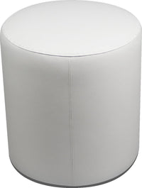 Pouf Poggiapiedi Ø40x44 cm in Similpelle Avalli Cilindro Bianco