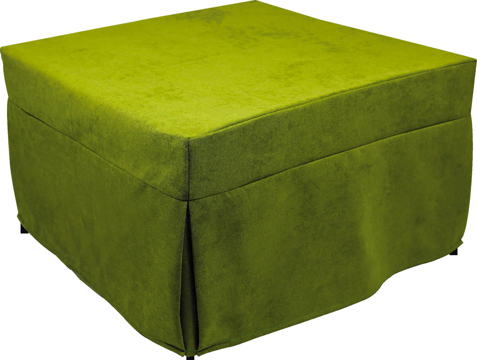 Pouf Letto Brandina con Materasso Pieghevole 78x78x47 cm Avalli Contract Verde