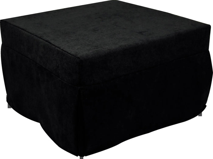 Pouf Letto Brandina con Materasso Pieghevole 78x78x47 cm Avalli Contract Nero