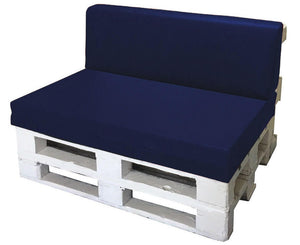 Cuscini per Pallet 120x80cm Seduta e Schienale in Poliestere Avalli Blu