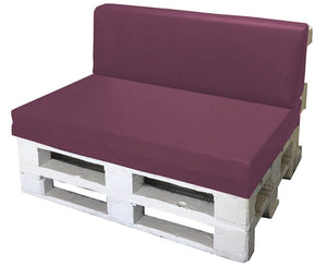 Cuscini per Pallet 120x80cm Seduta e Schienale in Poliestere Avalli Viola