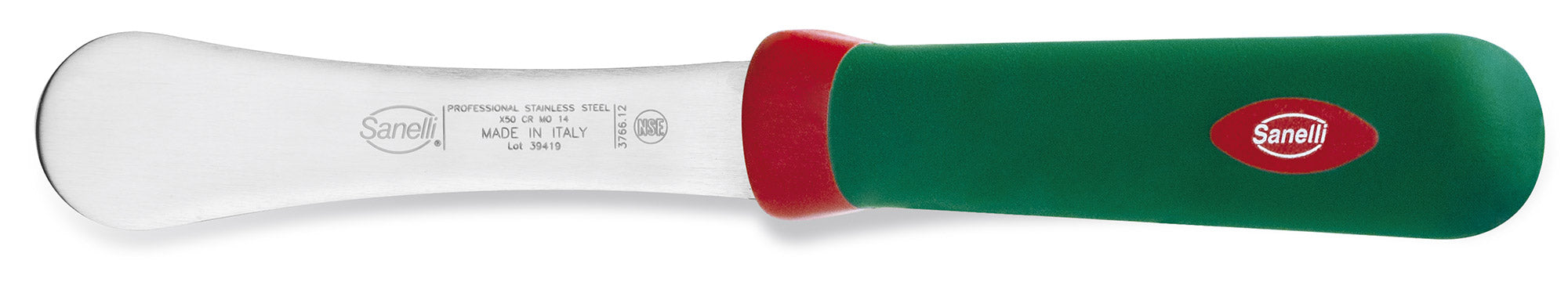 Spatola da Cucina per Crema Lama 12 cm Manico Antiscivolo Sanelli Premana Verde/Rosso