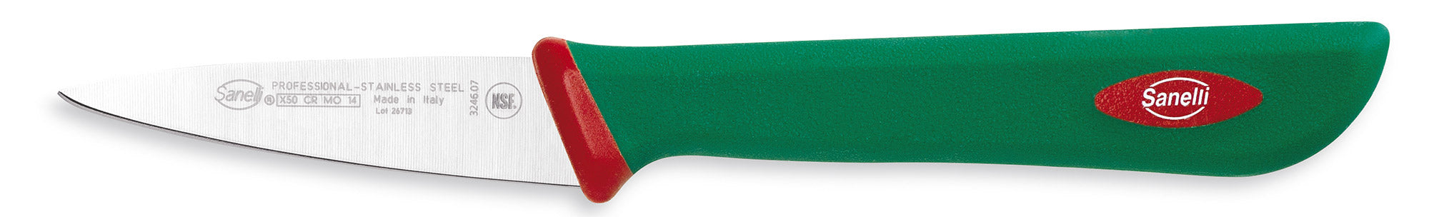 Coltello Spelucchino Lama 7 cm Manico Antiscivolo Sanelli Premana Verde/Rosso