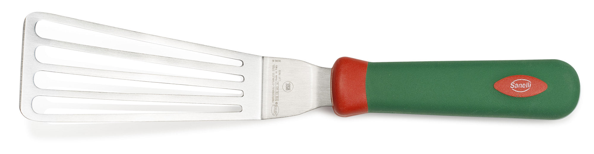 Spatola da Cucina per Fritto Lama 16 cm Manico Antiscivolo Sanelli Premana Verde/Rosso