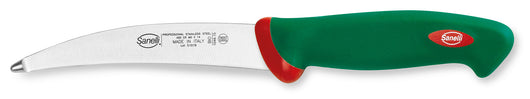 Coltello per Sventrare Curvo Lama 15 cm Manico Antiscivolo Sanelli Premana Verde/Rosso